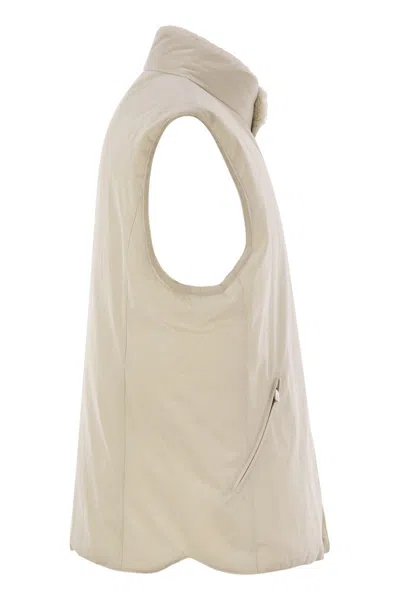 Brunello Cucinelli Beige Wool Sleeveless Down Jacket