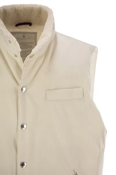 Brunello Cucinelli Beige Wool Sleeveless Down Jacket