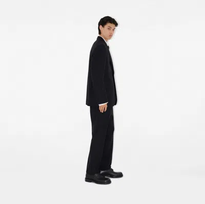 Burberry Tailored Jacket Crafted With Dark Navy Wool Twill