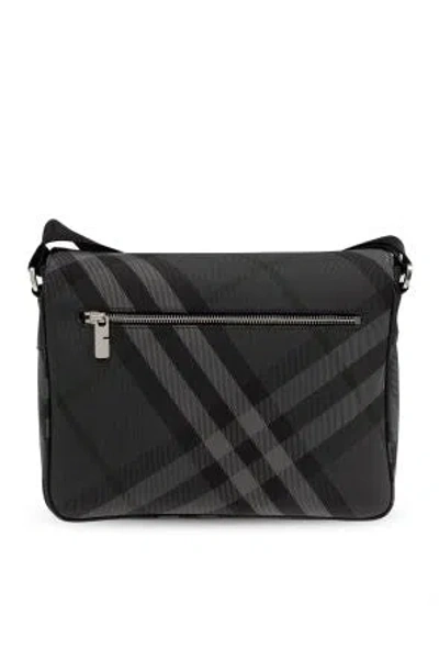 Burberry Grid Messenger Bag With Check Motif
