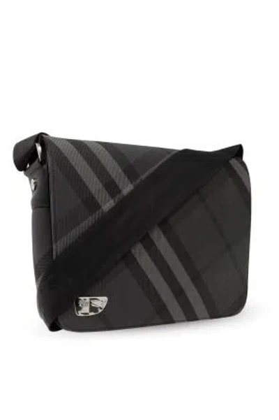 Burberry Grid Messenger Bag With Check Motif