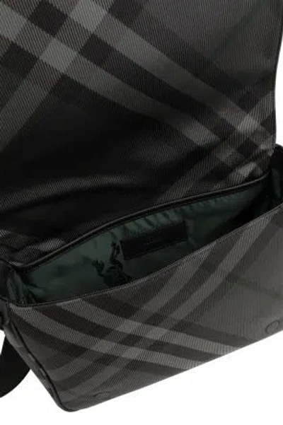 Burberry Grid Messenger Bag With Check Motif
