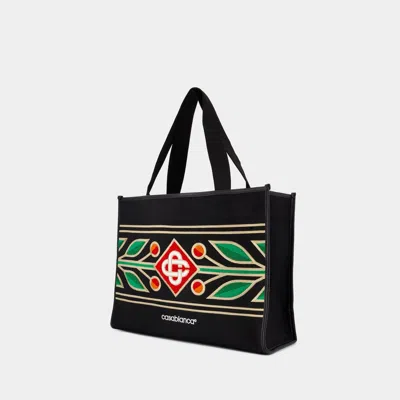 Casablanca Embroidered Knit Shopper Bag