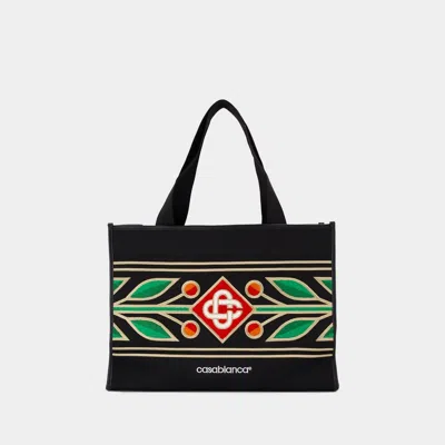 Casablanca Embroidered Knit Shopper Bag