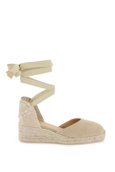 Castaã±er Carina Womens Metallic Espadrille Wedge Sandals