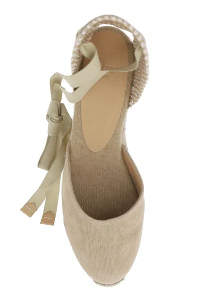 Castaã±er Carina Womens Metallic Espadrille Wedge Sandals