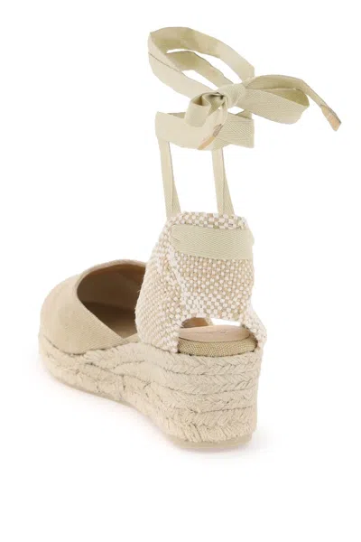 Castaã±er Carina Womens Metallic Espadrille Wedge Sandals