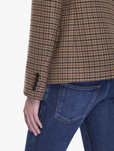 Celine Single-breasted Houndstooth Wool Jacket