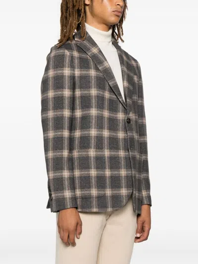 Circolo 1901 Cotton Blend Single Breasted Check Jacket In Multi