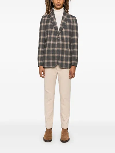 Circolo 1901 Cotton Blend Single Breasted Check Jacket In Multi