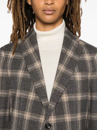 Circolo 1901 Cotton Blend Single Breasted Check Jacket In Multi
