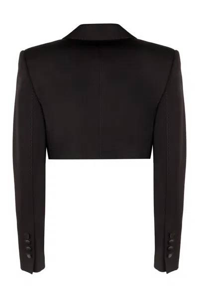 Dolce & Gabbana Wool Blend Cropped Tuxedo Jacket