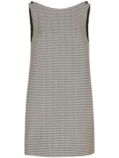 Dolce & Gabbana Houndstooth Button Mini Dress Sicily