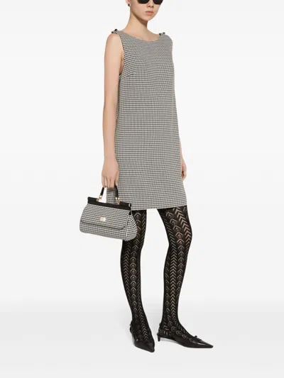 Dolce & Gabbana Houndstooth Button Mini Dress Sicily