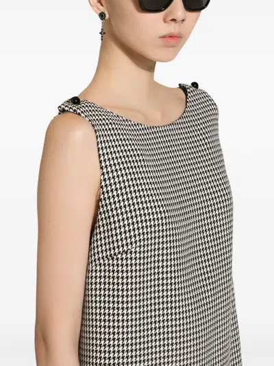 Dolce & Gabbana Houndstooth Button Mini Dress Sicily
