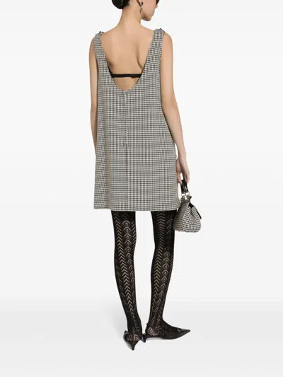 Dolce & Gabbana Houndstooth Button Mini Dress Sicily