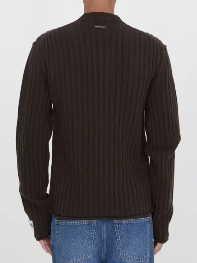 Dolce & Gabbana Man Sweater Dark Brown Size 40 Virgin Wool