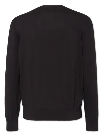Dsquared2 Classic Black Crew-neck Sweater With Ribbed Cuffs