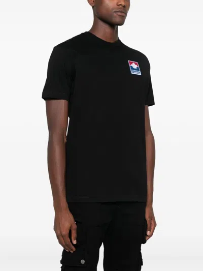 Dsquared2 Black Cotton T-shirt With Logo Patch In Black