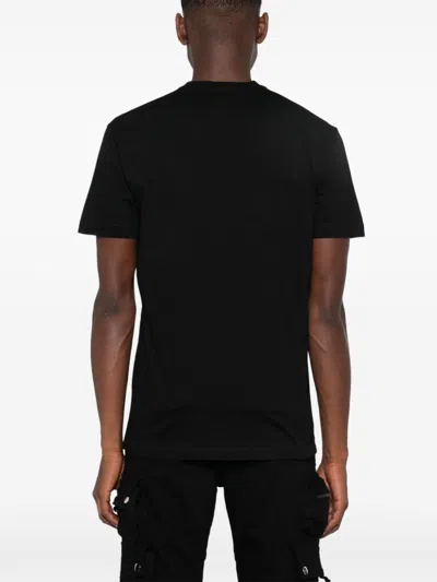 Dsquared2 Black Cotton T-shirt With Logo Patch In Black