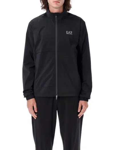 Ea7 Core Identity Recycled-nylon Zip-up Sweatshirt