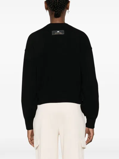 Elisabetta Franchi Logo Patch Drop Shoulder Sweatshirt