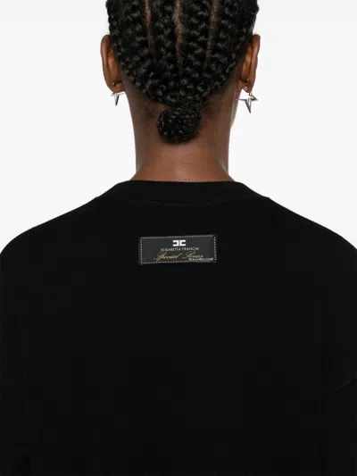 Elisabetta Franchi Logo Patch Drop Shoulder Sweatshirt