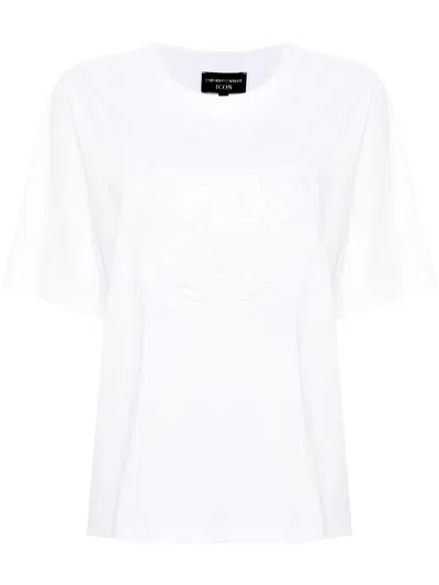 Emporio Armani Asv Jumper In Supima Jersey With Embossed Signature Logo Embroidery