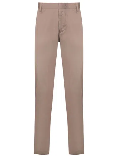 Emporio Armani Lustrous Comfort Cotton Chinos With Turned-up Cuffs