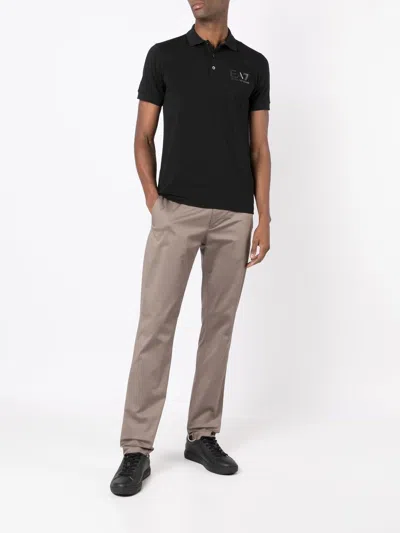 Emporio Armani Lustrous Comfort Cotton Chinos With Turned-up Cuffs