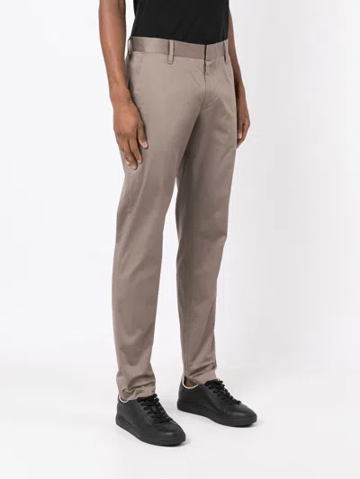 Emporio Armani Lustrous Comfort Cotton Chinos With Turned-up Cuffs