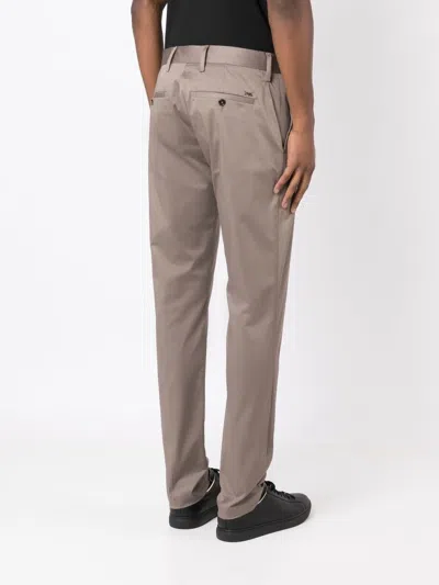 Emporio Armani Lustrous Comfort Cotton Chinos With Turned-up Cuffs