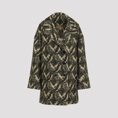 Etro Women Double-breasted Coat With Multicolor Motif