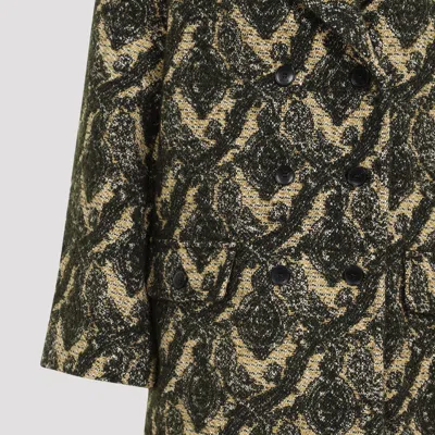 Etro Women Double-breasted Coat With Multicolor Motif