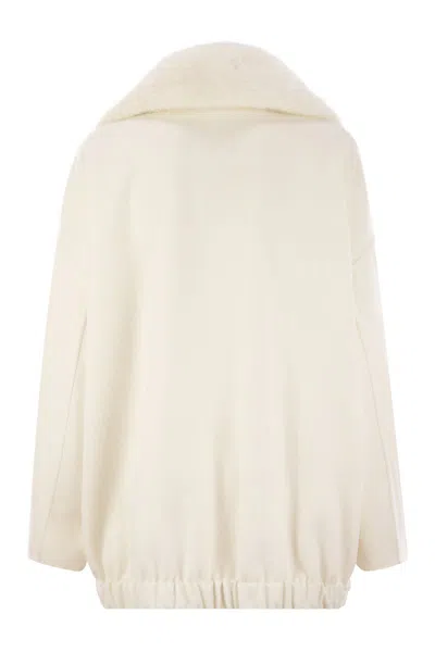 Fabiana Filippi Luxury Cashmere Caban With Mink Fur Collar