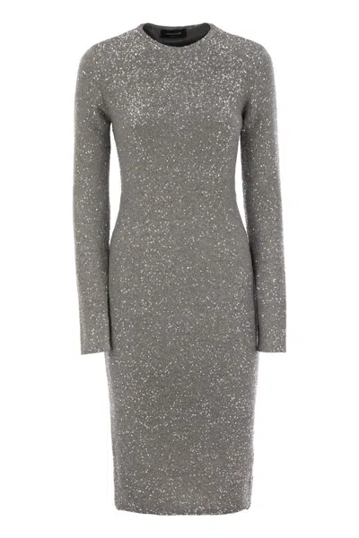 Fabiana Filippi Women's Crew-neck Dress With Micro Sequins