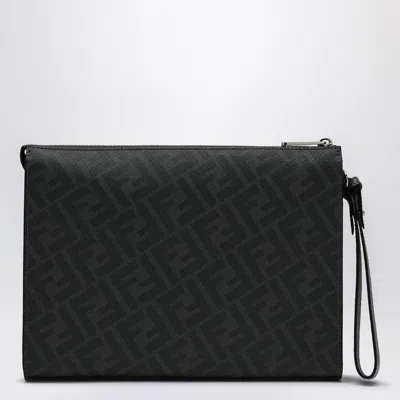 Fendi Diagonal Pouch In Grey Ff Canvas Men