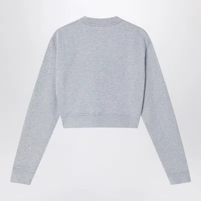 Fendi Grey Cropped Sweatshirt In Fleece Cotton Women