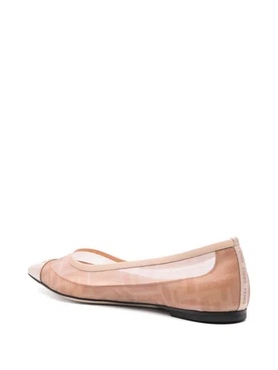 Fendi Colibri Ff Mesh Pointed Ballerina Flats