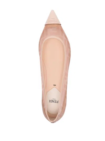 Fendi Colibri Ff Mesh Pointed Ballerina Flats