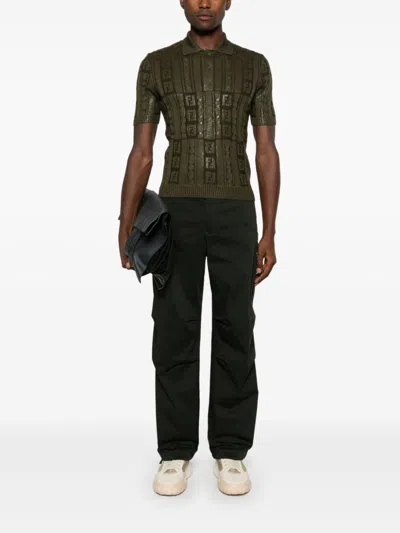 Fendi Ff Wool Blend Lurex Polo
