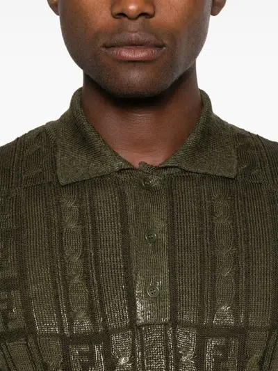 Fendi Ff Wool Blend Lurex Polo