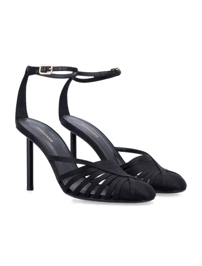Ferragamo Nappa Leather Ermelia Pumps With Ankle Strap
