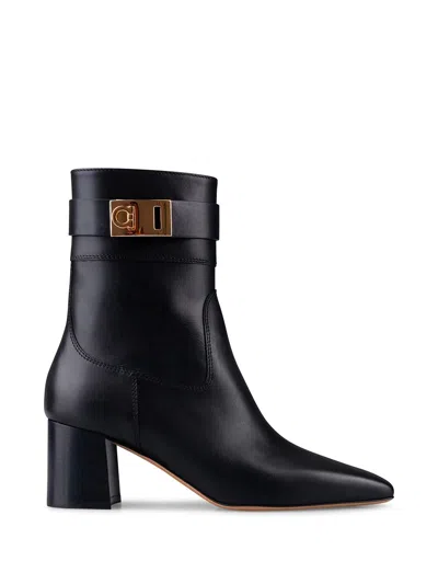 Ferragamo Rol 60 Leather Ankle Boots