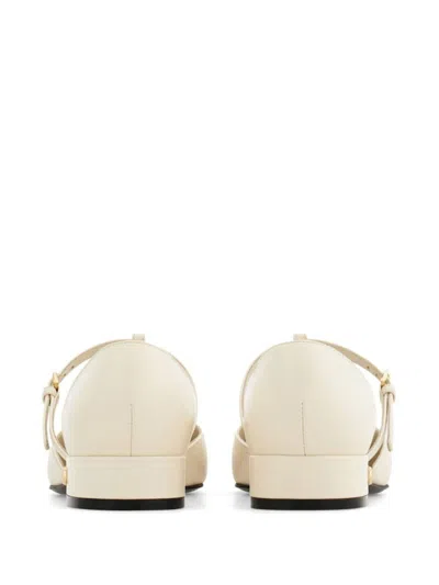 Ferragamo Linette Bicolor T-strap Ballerina Flats