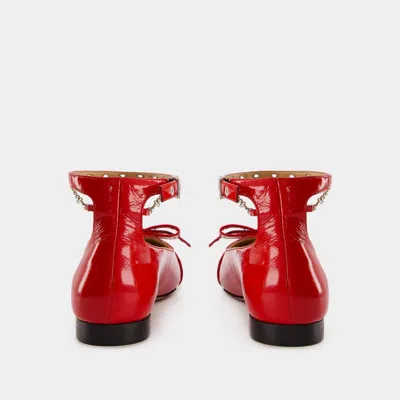 Ganni Jewel Ballerina In Red