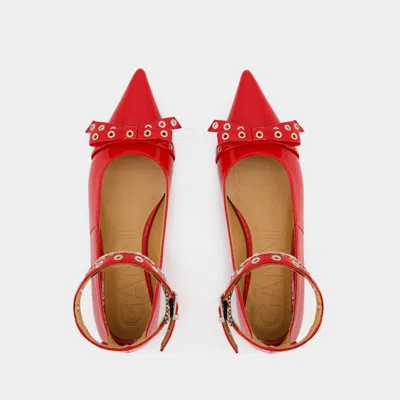 Ganni Jewel Ballerina In Red