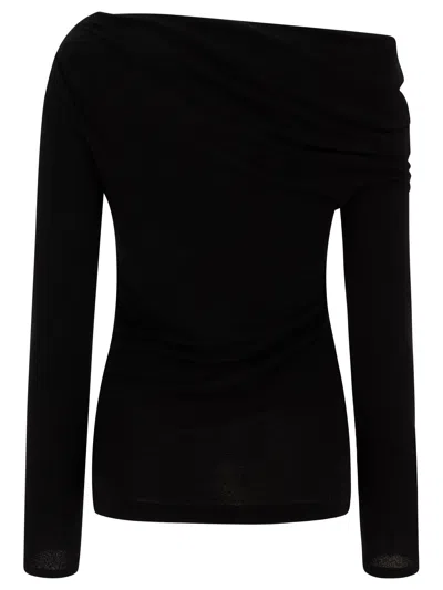 Givenchy Draped Collar Top With Asymmetric Design