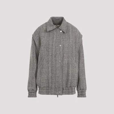 Golden Goose Wool Blend Herringbone Bomber Jacket