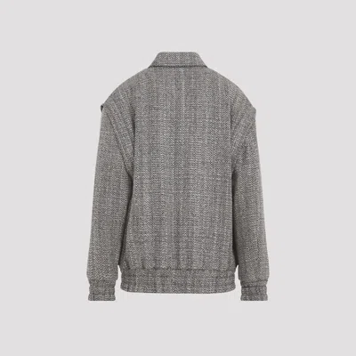 Golden Goose Wool Blend Herringbone Bomber Jacket